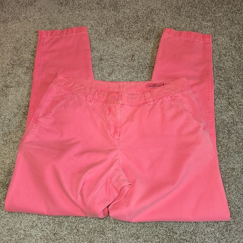 Preowned Vinyard Vines size 6 pink‎ skinny pants